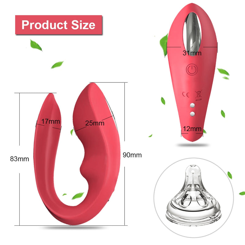 U-shaped dildo G-spot clitoral sucker vibrator female adult couple sex toy