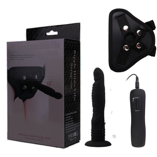 Strapon Dildo Vibrator for Women 7 Speed Remote Control Strap on Anal Butt Plug Sex Toys