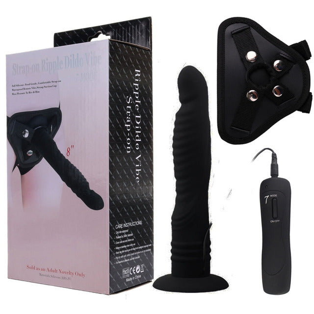 Strapon Dildo Vibrator for Women 7 Speed Remote Control Strap on Anal Butt Plug Sex Toys