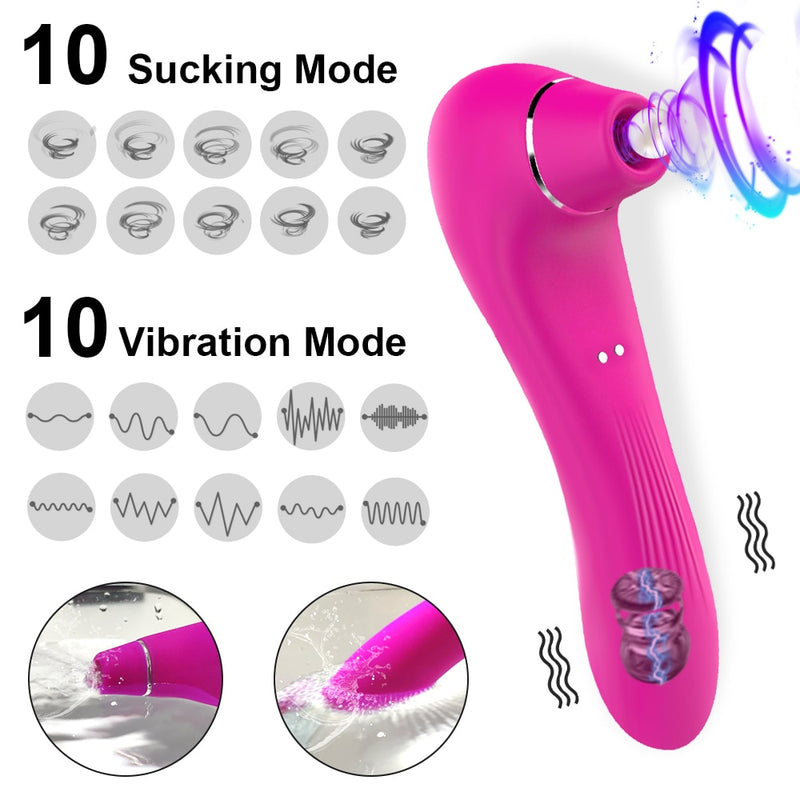 Sucking G-spot Vibrator Sex Toy Clit Sucker Nipple Clit Stimulator