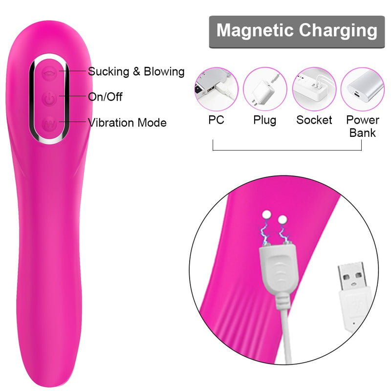 Sucking G-spot Vibrator Sex Toy Clit Sucker Nipple Clit Stimulator