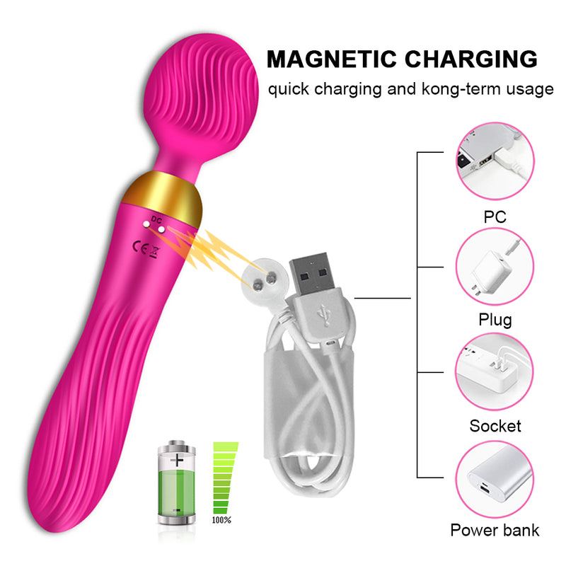 18 Speeds Powerful AV Magic Wand Vibrator for Women G Spot Clitoris Stimulator Dildo Dual Motors Toys