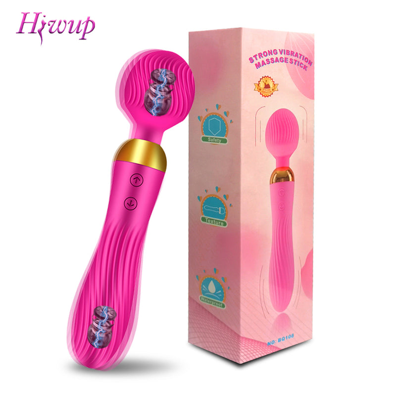 18 Speeds Powerful AV Magic Wand Vibrator for Women G Spot Clitoris Stimulator Dildo Dual Motors Toys