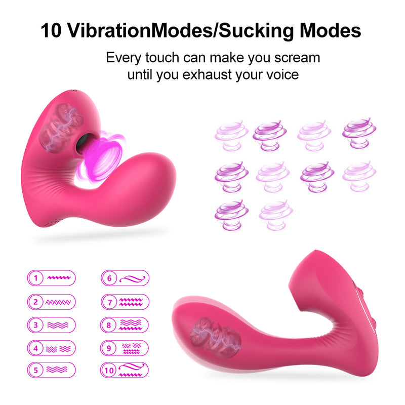 Vagina Sucking Vibrator Double Vibration 10 Speed Stimulate G Spot Vagina Clitoris