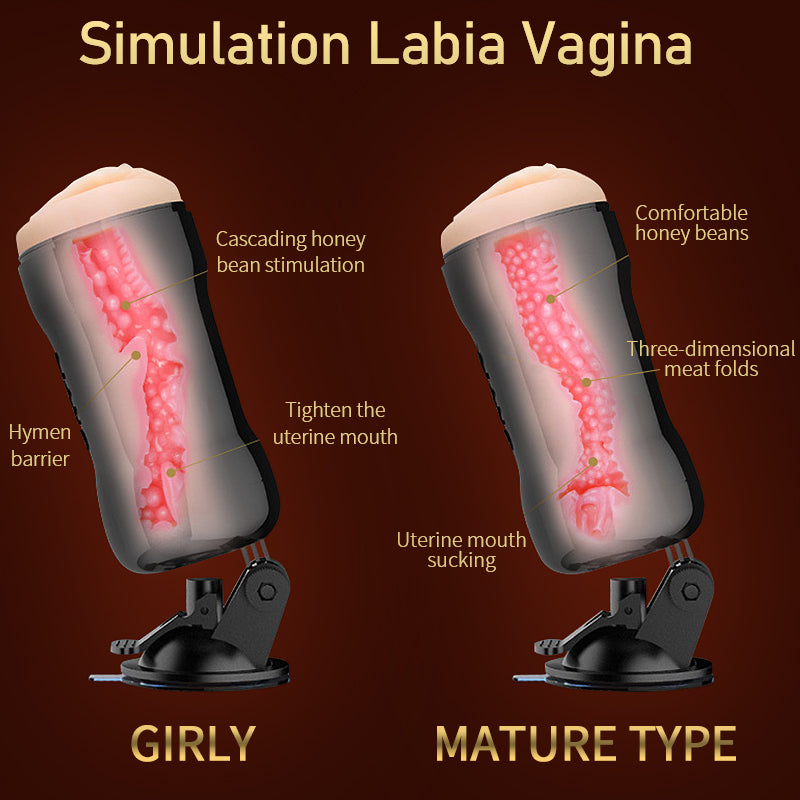 Masturbator Men's Vagina Pocket Glans Stimulation Massager Rotary Sucker Hands-Free Masturbation Cup