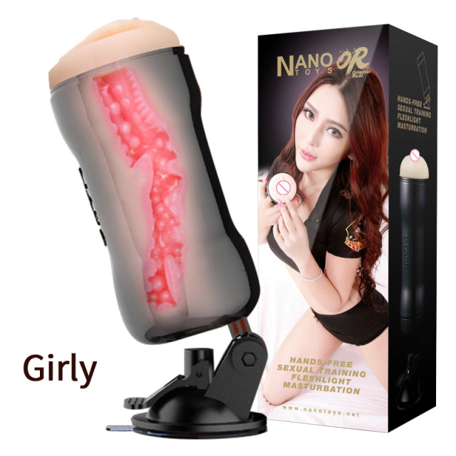 Masturbator Men's Vagina Pocket Glans Stimulation Massager Rotary Sucker Hands-Free Masturbation Cup