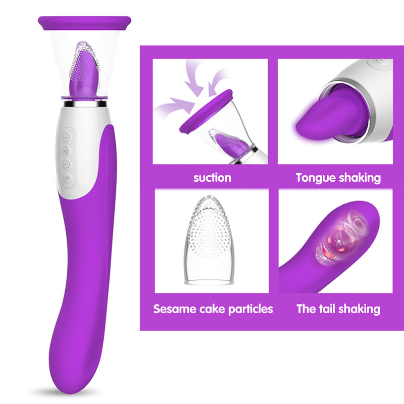 Sucking Vibrator Lick For Adult Oral Sex Suction Clitoris Vagina Nipple Stimulation Massagers