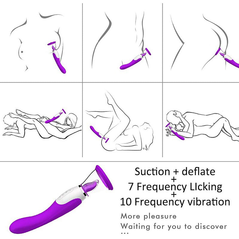 Sucking Vibrator Lick For Adult Oral Sex Suction Clitoris Vagina Nipple Stimulation Massagers